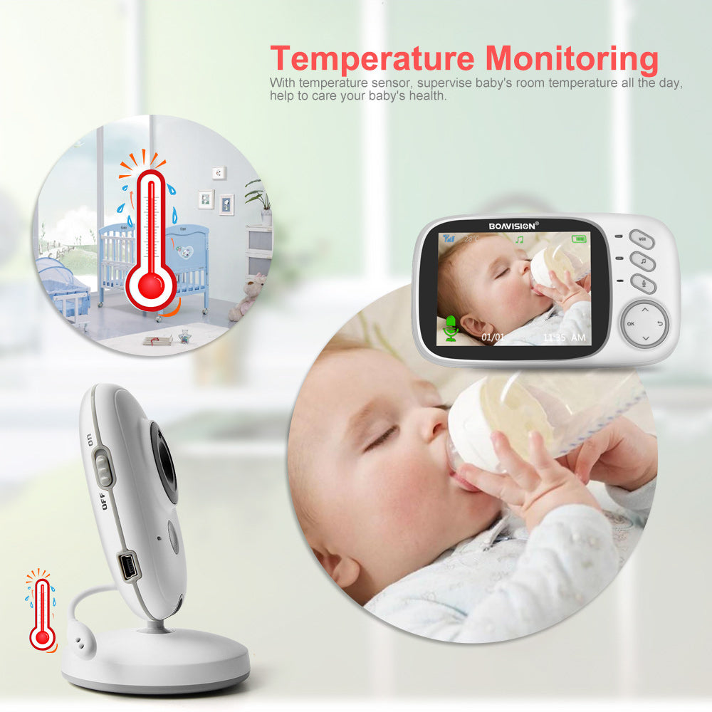 VB603 moniteur vidéo bébé 2.4G sans fil avec 3.2 pouces LCD 2 voies Audio parler Vision nocturne Surveillance caméra de sécurité Babysitter