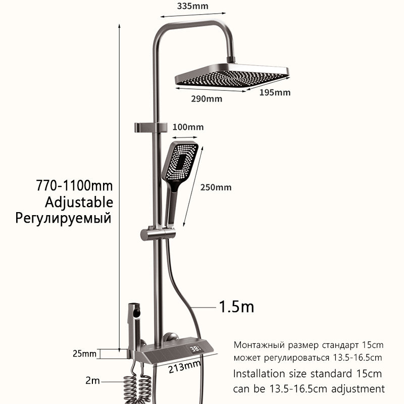 Klaviertasten-Duschsystem-Set Badezimmer-Duschset