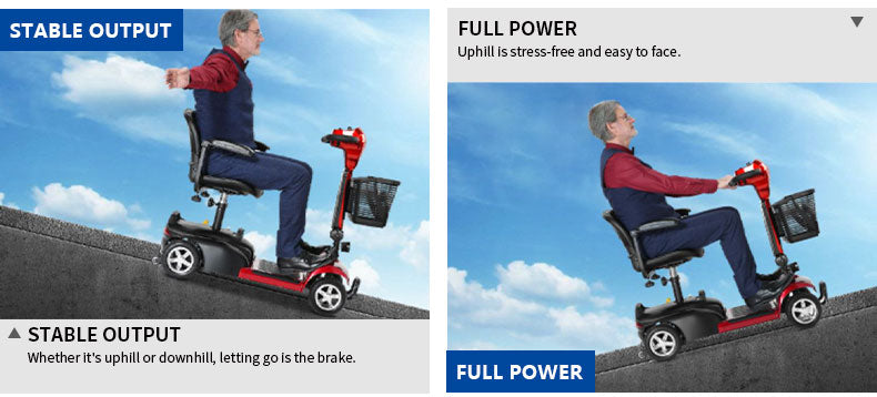 Elderly disabled mobility scooter, convenient foldable all terrain wheelchair