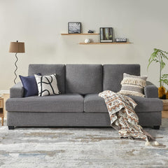 Sofa, Deep Seat Sofa-Chenille Sofa Couch, 3 Seater Sofa for Living Room-Oversized Sofa