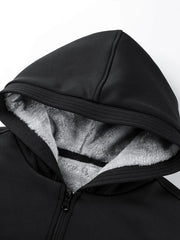 Veste à capuche zippée doublée Teddy pour homme 