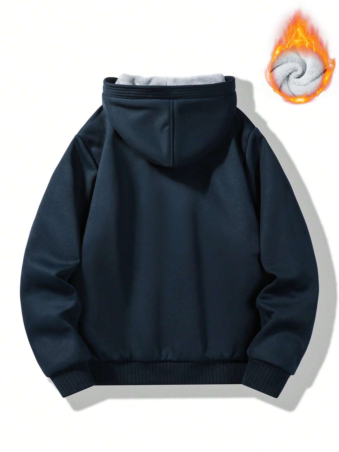 Veste à capuche zippée doublée Teddy pour homme 