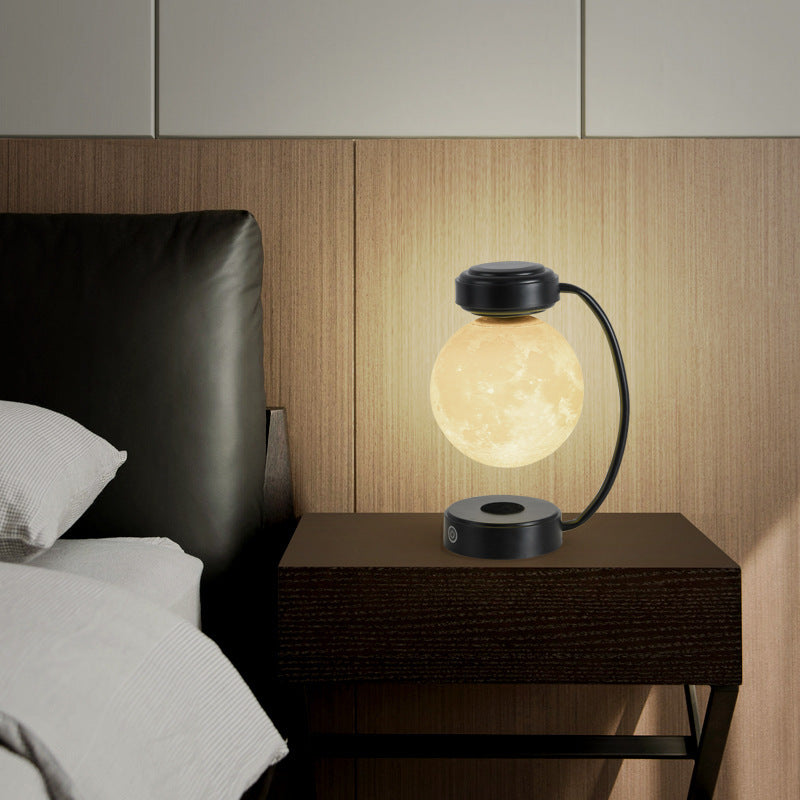 Lampe LED 3D en forme de lune, veilleuse à lévitation magnétique sans fil, boule flottante rotative, pour l'école, le bureau, la librairie, décoration de la maison