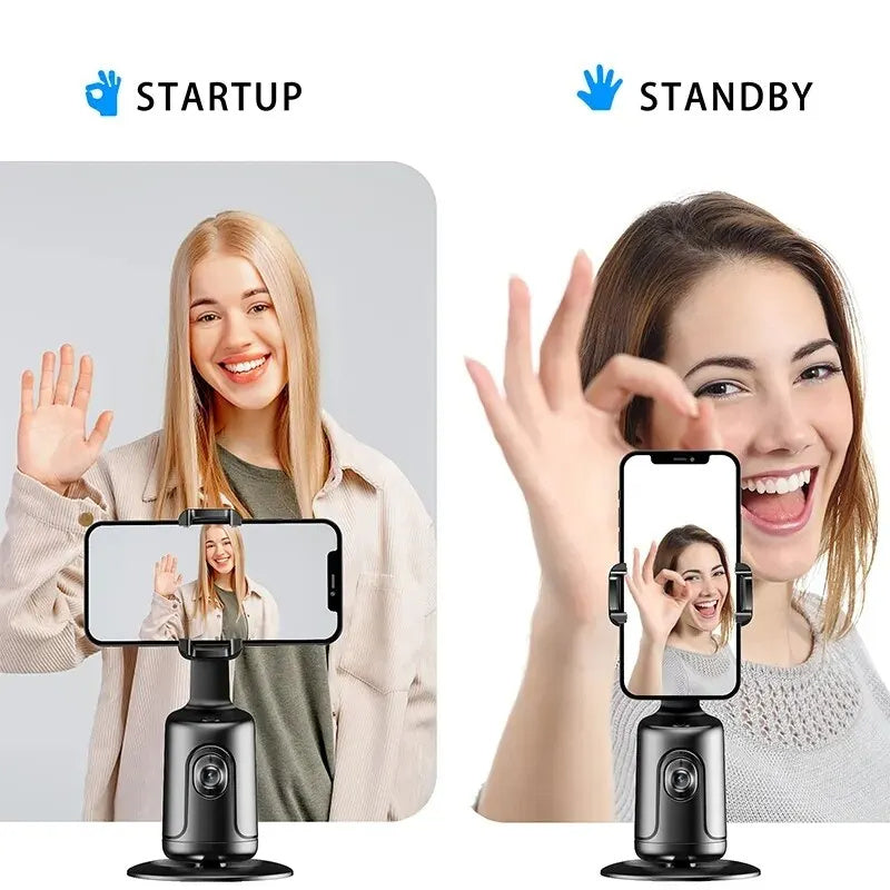 360 Auto Face Tracking Gimbal AI Smart Gimbal Gesichtsverfolgung Automatischer Telefonhalter für Smartphone-Video-Vlog-Live-Stabilisatorstativ