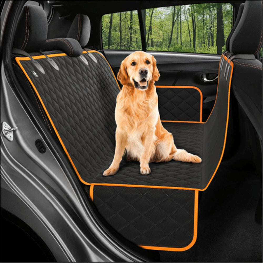 Hunde-Autositzbezug View Mesh Pet Carrier Hängematte Sicherheitsschutz Auto Rücksitzmatte mit Reißverschluss und Tasche für unterwegs