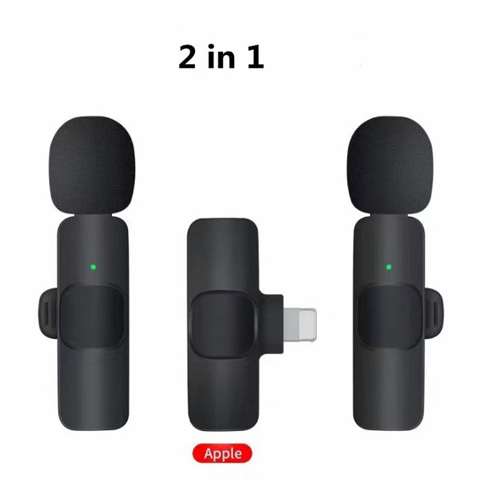 Mini microphone Lavalier Enregistrement audio vidéo sans fil avec chargement du téléphone Microphone Lavalier sans fil Diffusion de microphones à revers Ensemble d'enregistrement vidéo court Microphone à main rechargeable Live Stre