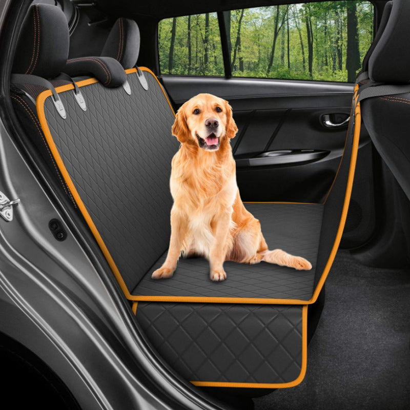 Hunde-Autositzbezug View Mesh Pet Carrier Hängematte Sicherheitsschutz Auto Rücksitzmatte mit Reißverschluss und Tasche für unterwegs