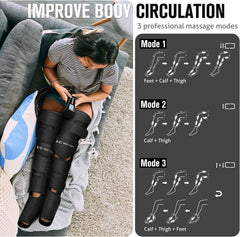 Gifts for Dad Mom Men Women Christmas Mother Day Father Day, Air Compression Massager with Heat for Foot,Leg,Calf,Thigh and Knee, Helpful for Vericose Veins, Muscle Fatigue, Cramps, Swelling and Edema