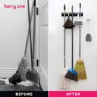 Broom Holder Wall Mount Mop Organizer Storage Tool Racks Stainless Steel Hooks Non-slip for Home Kitchen Garden Laundry Garage