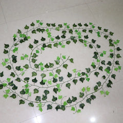 100pcs Leaf 1 piece 2.4M Home Decor Artificial Ivy Leaf Garland Plants Vine Fake Foliage Flowers Creeper Green Ivy Wreath