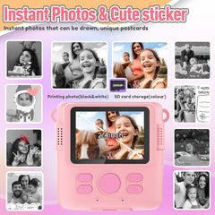 Kids Camera Instant Print, Selfie Digital Camera with 1080P Videos