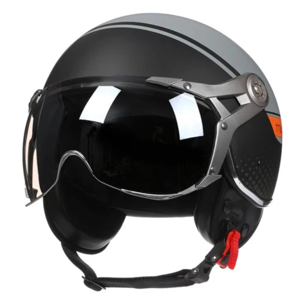 Casco De Moto De cara abierta para hombre y mujer, cascos Retro De Moto, Vintage, Chopper, Scooter, DOT, 3/4