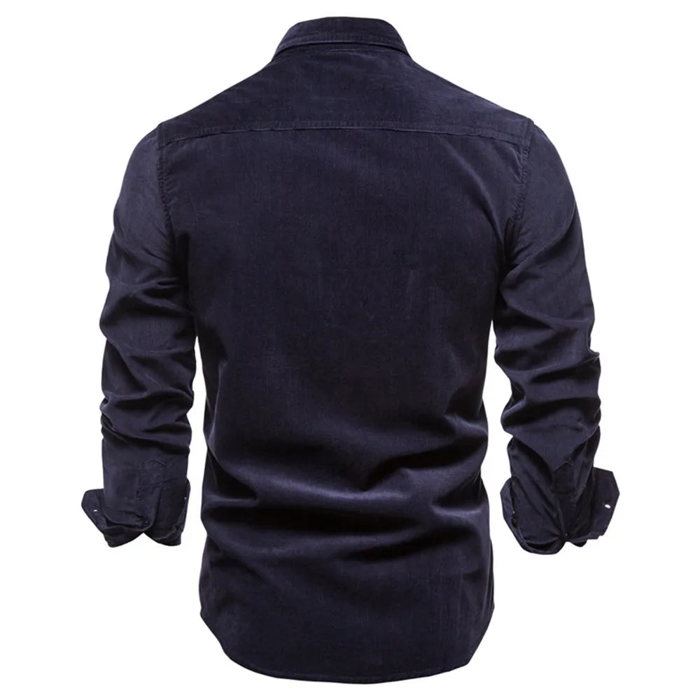 Chemise boutonnée 100% coton pour hommes 