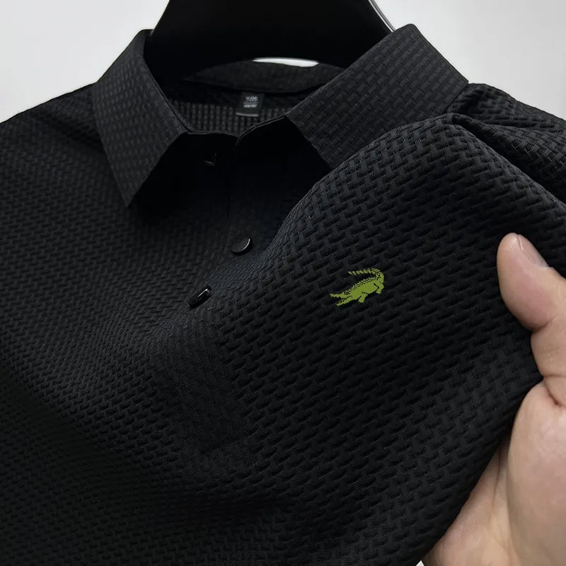 Men's Breathable Short Sleeve Knitted Polo Shirt