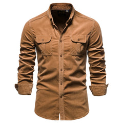 Chemise boutonnée 100% coton pour hommes 