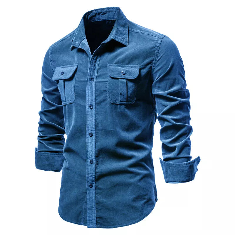 Chemise boutonnée 100% coton pour hommes 