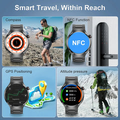 GPS Smart Watch Men GT4 Pro 360*360 HD Screen Heart rate Bluetooth Call NFC IP68Waterproof Blood Sugar Smartwatch