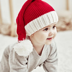 Knitted Christmas Hat Cute Pompom Adult Child Soft Beanie Santa Cap New Year Party Kids Gift Navidad Natal Noel Decoration