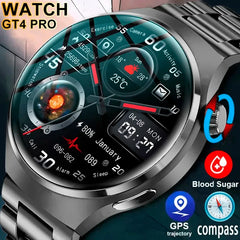 GPS Smart Watch Men GT4 Pro 360*360 HD Screen Heart rate Bluetooth Call NFC IP68Waterproof Blood Sugar Smartwatch