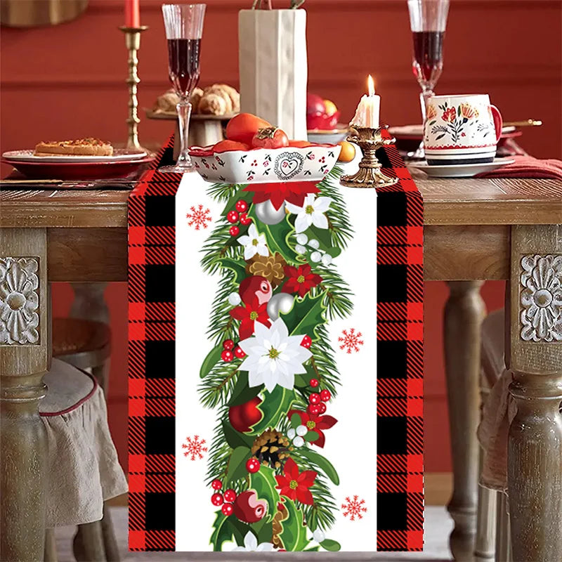 Christmas Table Runner Merry Christmas Decoration for Home Tablecloth Cover Xmas Ornament Navidad Noel Gifts New Year Party