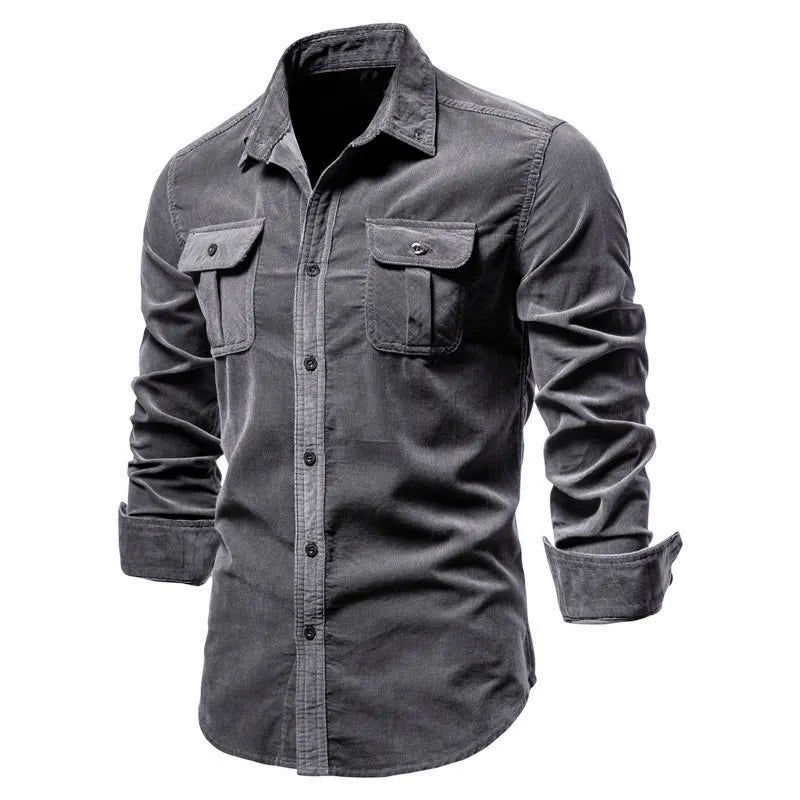 Chemise boutonnée 100% coton pour hommes 