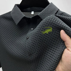 Men's Breathable Short Sleeve Knitted Polo Shirt