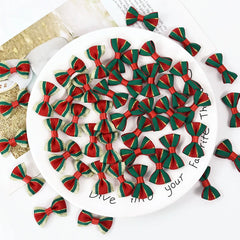 30pc Christmas Satin Ribbon Bows Handmade DIY Gift Wrapping Decor Bow Craft Merry Christmas Hair Accessory Xmas New Year Navidad