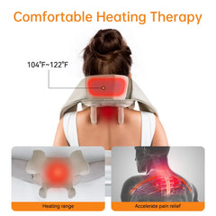 N1Cervical Massager Electric Neck Back Massager Pillow 4D Kneading Hot Compress Muscle Relaxing Massage Shawl instrument