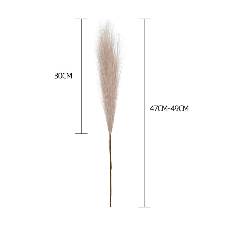 55CM 5/1PCS Fluffy Pampas Grass Boho Decor Flower Fake Plant Reed Simulated Wedding Party Christmas Home Decor Artificial Flower