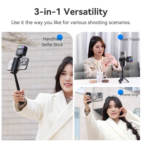 Ulanzi JJ02 Phone Tripod Stand Selfie Booster Handle Grip For Tiktok YouTube Instagram Shooting Desktop Portable Phone Holder