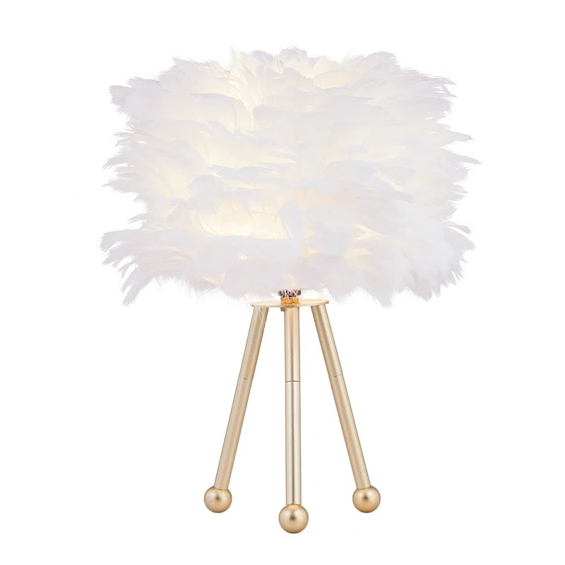 Marjorie 14.5" Tripod Feather Table Lamp