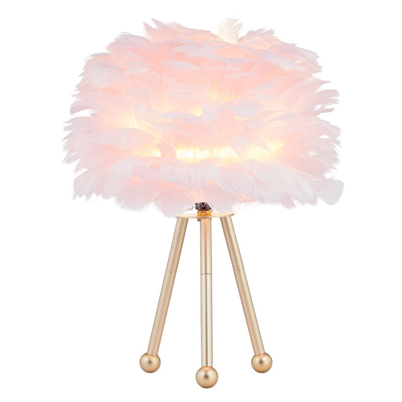 Marjorie 14.5" Tripod Feather Table Lamp