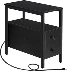 24'' Tall 2 - Drawer End Table with Storage and Built-In Outlets