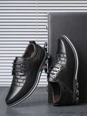 Men Stitch Detail Lace-Up Front Dress Shoes