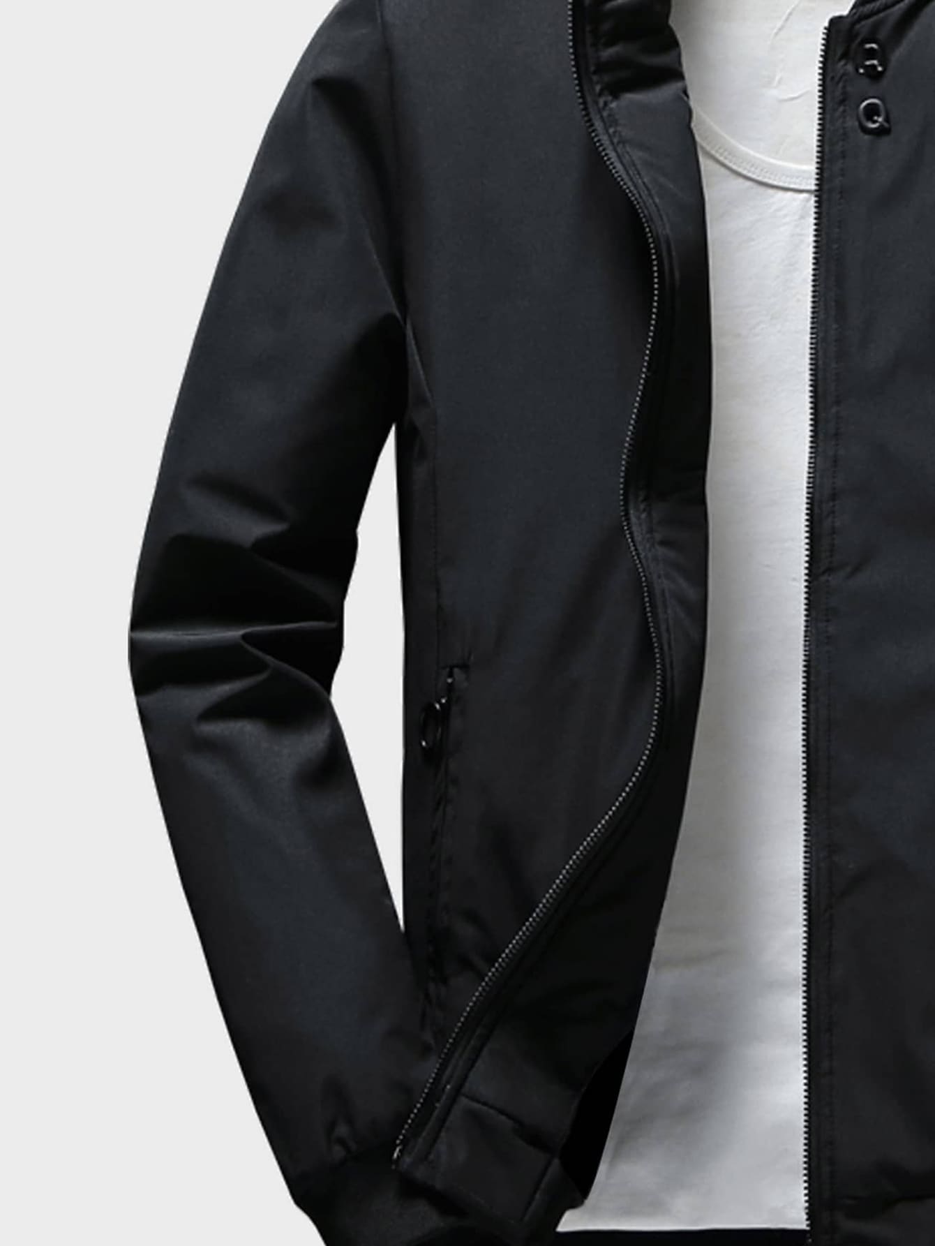 Men Zip Up Bomber Jacket