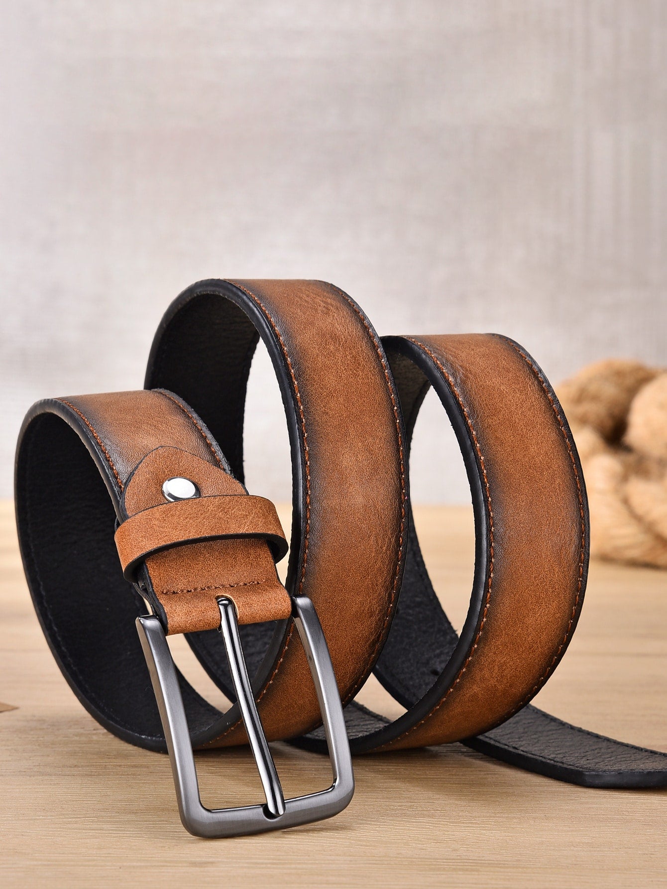 Men Square Buckle Belt For All Seasons