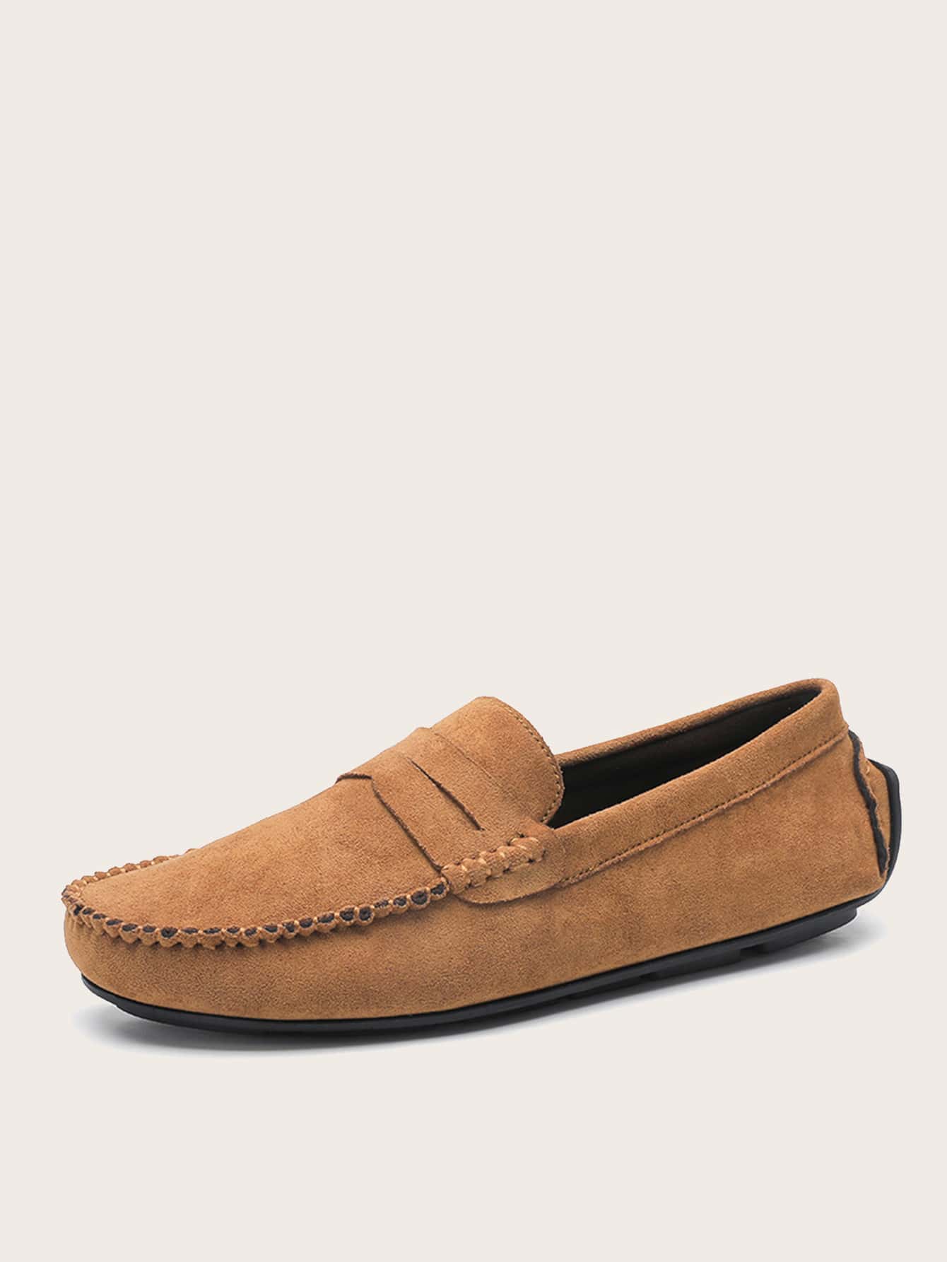 Men Stitch Detail Penny Loafers