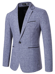 Blazer à bouton unique avec poche et teinture spatiale pour hommes