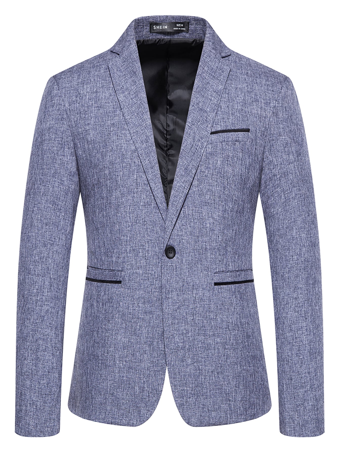 Blazer à bouton unique avec poche et teinture spatiale pour hommes