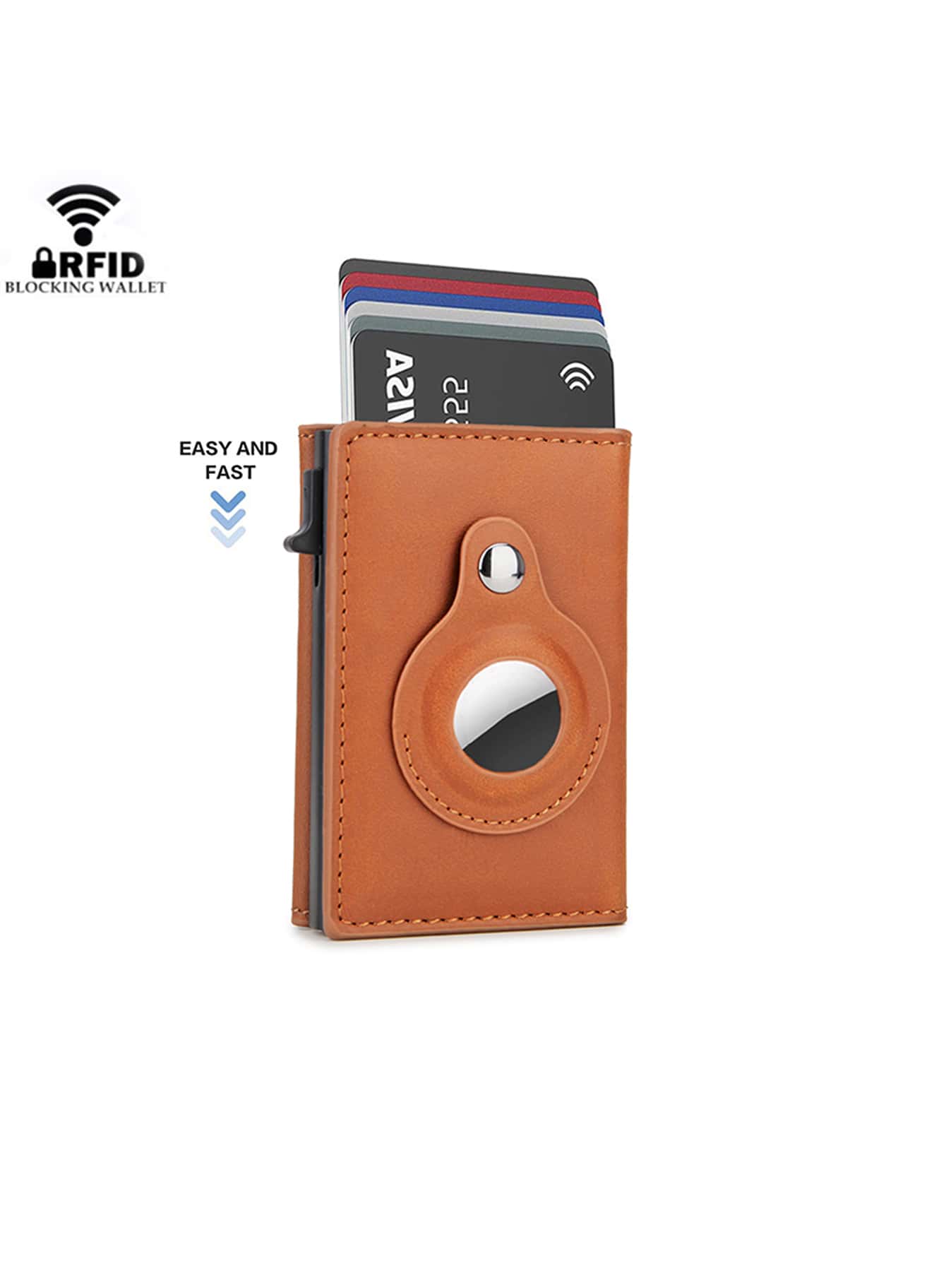 Men Women Rfid Card Holder Leather Airtag Wallet Money Bag