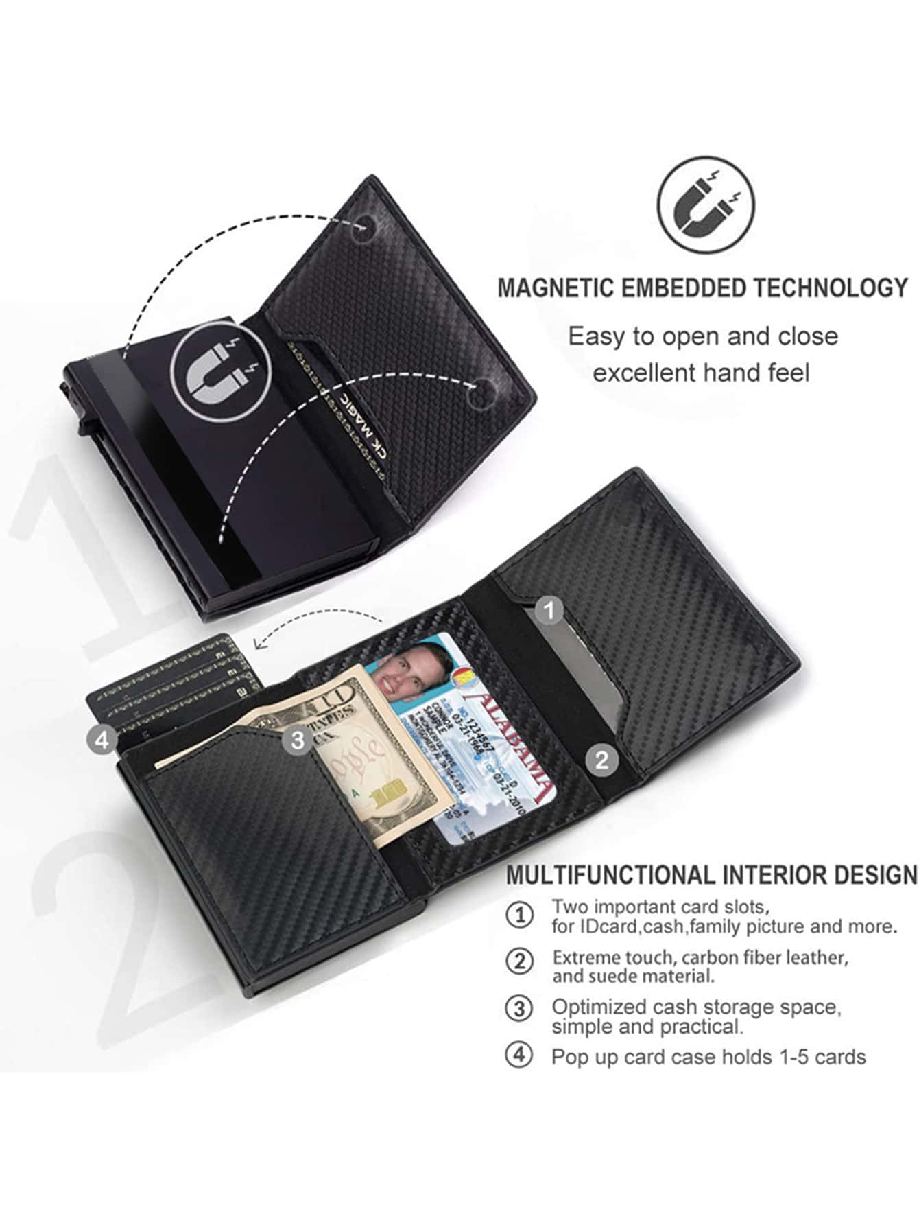 Men Women Rfid Card Holder Leather Airtag Wallet Money Bag