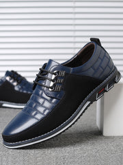 Men Stitch Detail Lace-Up Front Dress Shoes