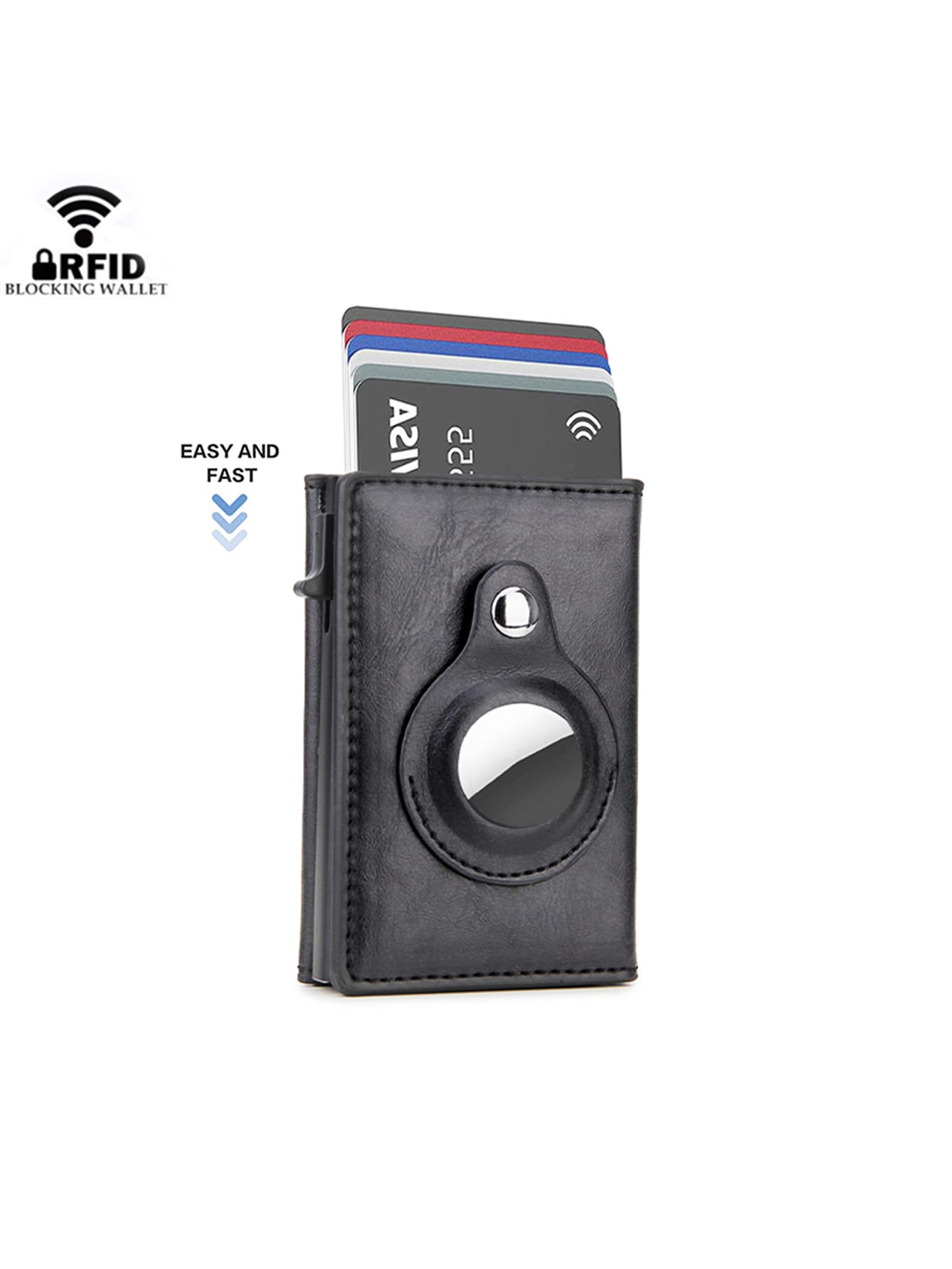 Men Women Rfid Card Holder Leather Airtag Wallet Money Bag