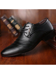 Chaussures en cuir PU à bout pointu de style britannique pour hommes d'affaires