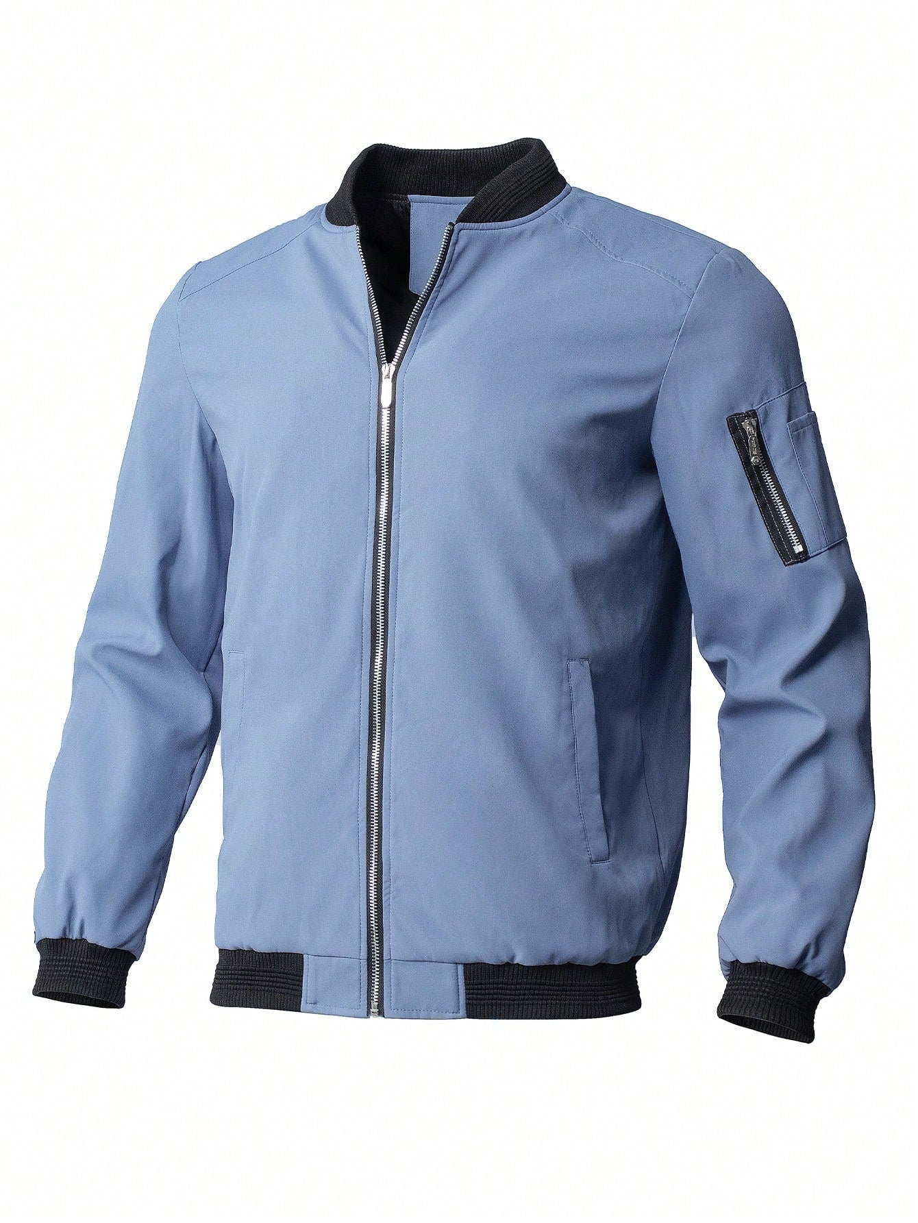 Men Zip Up Bomber Jacket Without Tee