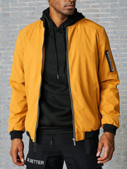 Men Zip Up Bomber Jacket Without Tee