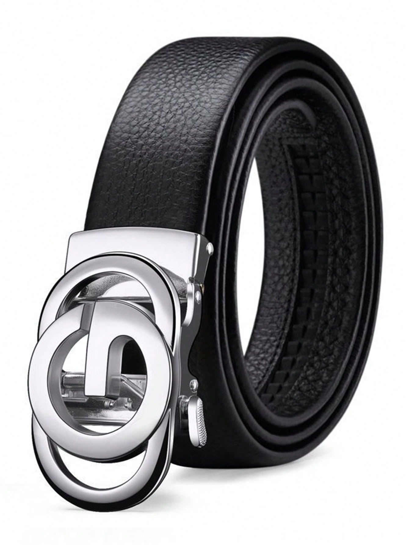 Ceinture en cuir à boucle automatique pour hommes