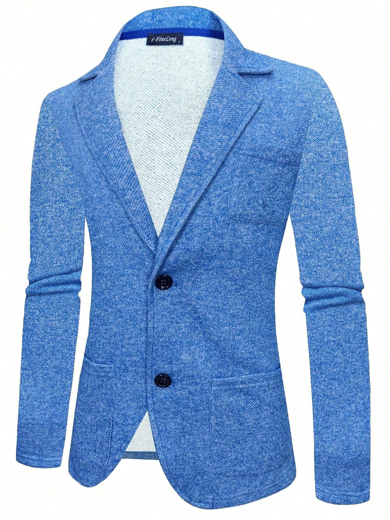 Blazer à simple boutonnage avec poches et poches teintées pour hommes