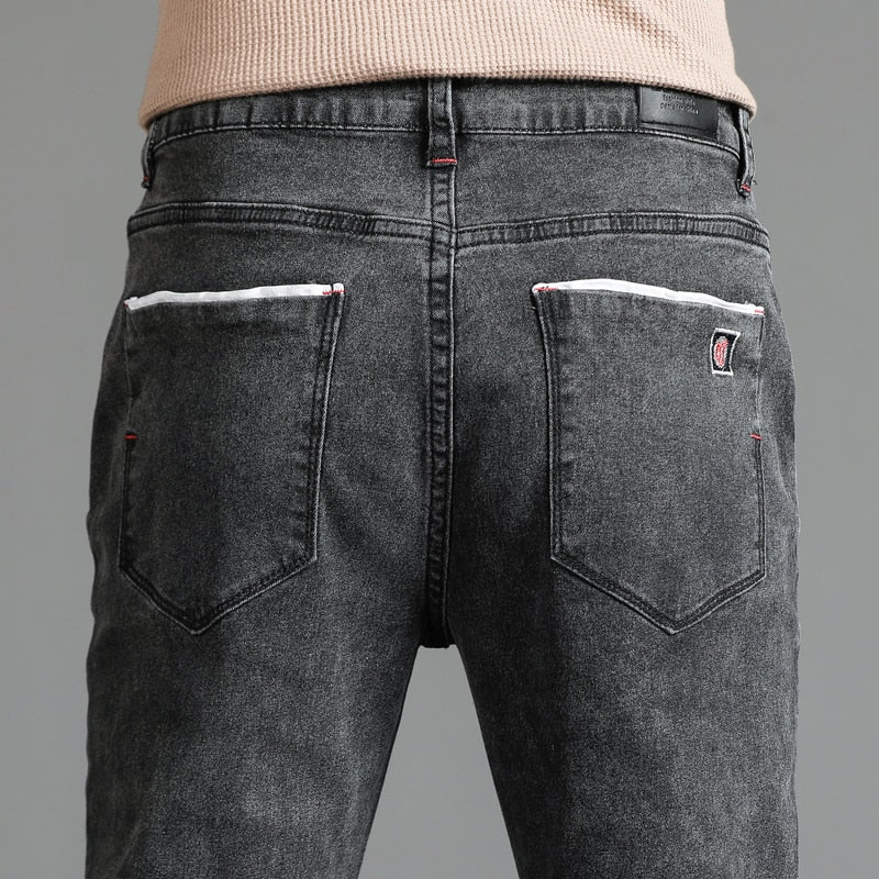 Jean skinny extensible en coton pour hommes